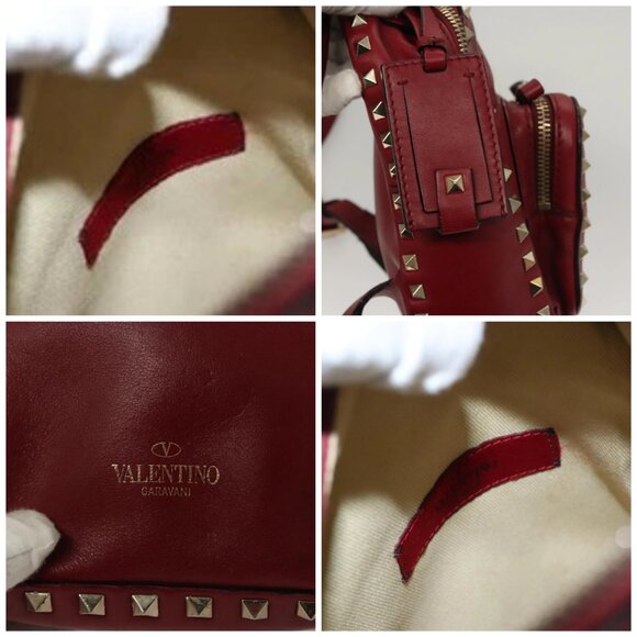 VALENTINO Backpack Leather Red Auth - Picture 15 of 16